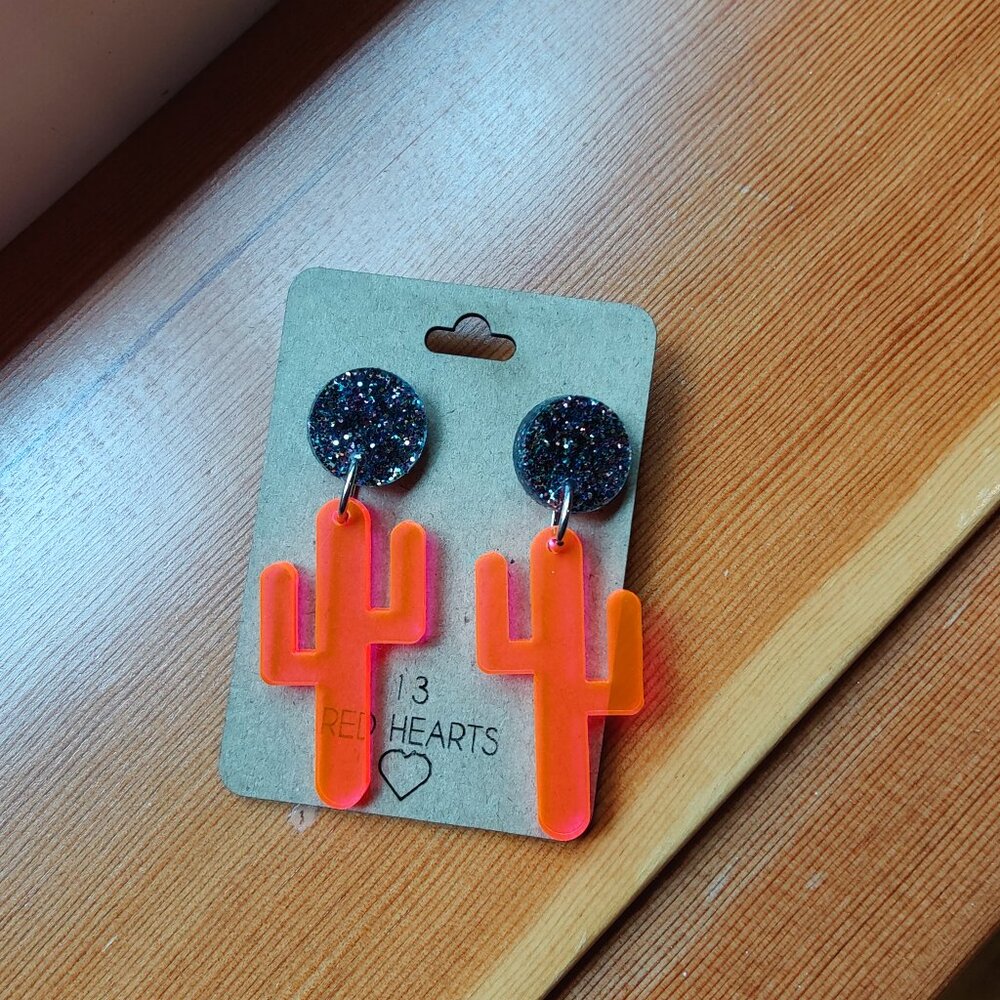 Hot Pink Cactus Earrings!
